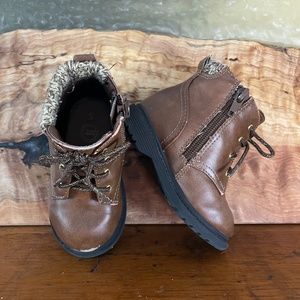 Wonder Nation Brown Leather Baby Girl Boots Size 5